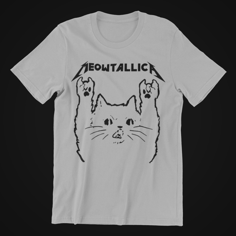 Camiseta unissex engraçada Metallica Metallicat Meowtallica gato pet cat