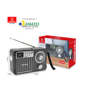 Caixa de Som Bluetooth Retro com Rádio FM/AM e Lanterna AD1078