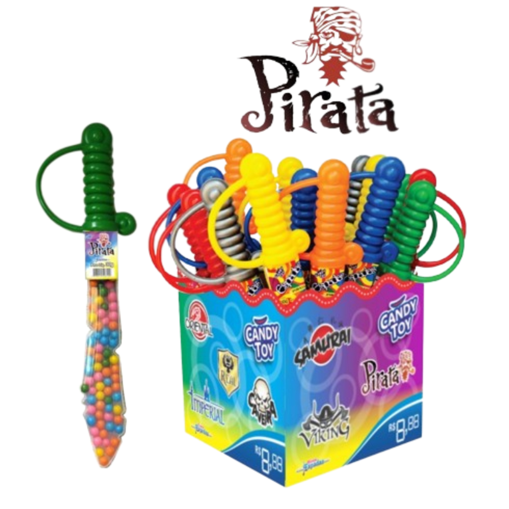 Doce Confeitos Espadas de Confeitos Doces Candy Toy Display com 15