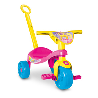 Triciclo Infantil Tico Tico Motoca Baby Girl Adesivo e Acessórios