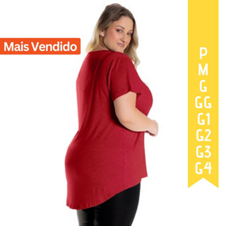 Camiseta Plus Size Feminina Algodão Lisa