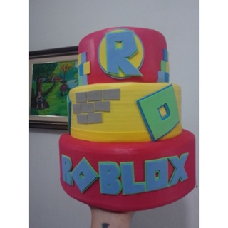 Bolo Fake Roblox 🎧 . Tema novo por - Artes de Monizinha