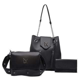 KIT Bolsa Feminina 3 peças ombro E Transversal Pequena de Lado tiracolo