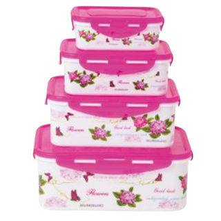Conjunto De Potes Plástico Para Cozinha Hermético Com Tampa e Trava