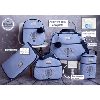 kit bolsa maternidade menino balão mágico mala de luxo para bebê luender baby em Oferta na Shopee