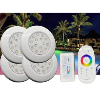 Kit 04 Spot Led 15w Rgb Piscina + Touch