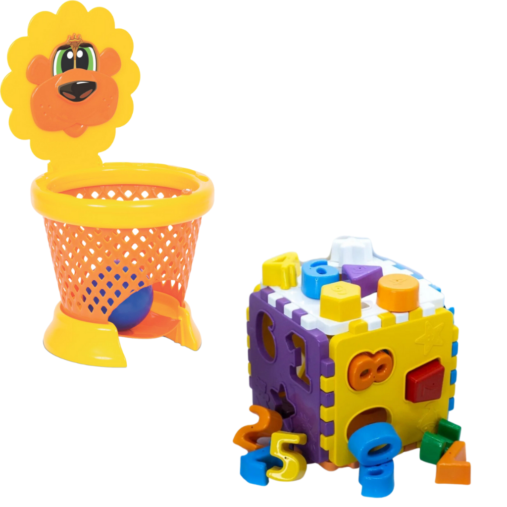 Kit Bebe com 2 Brinquedo Educativos e Divertidos: Cesta de Basquete e ...