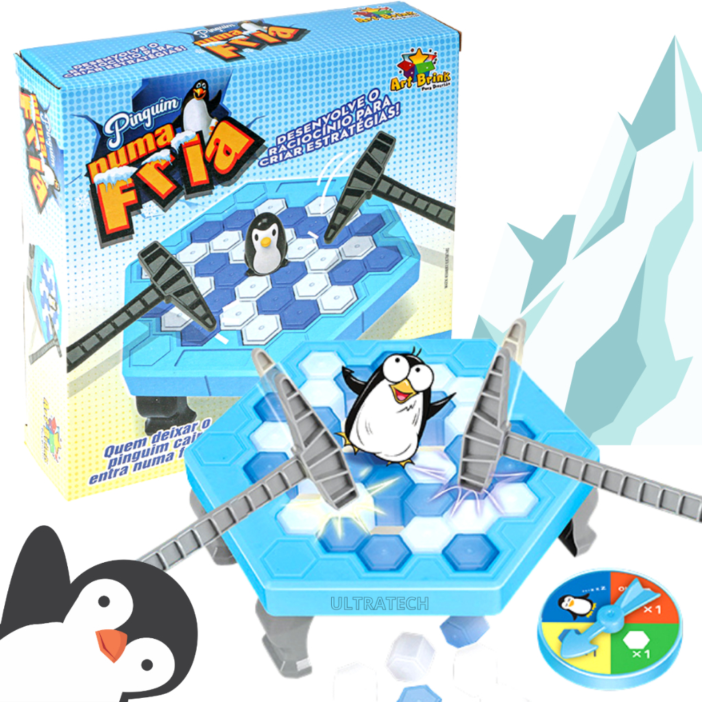 Jogo De Mesa Quebra Gelo Pinguim Armadilha Brinquedo Interativo - Escorrega  o Preço
