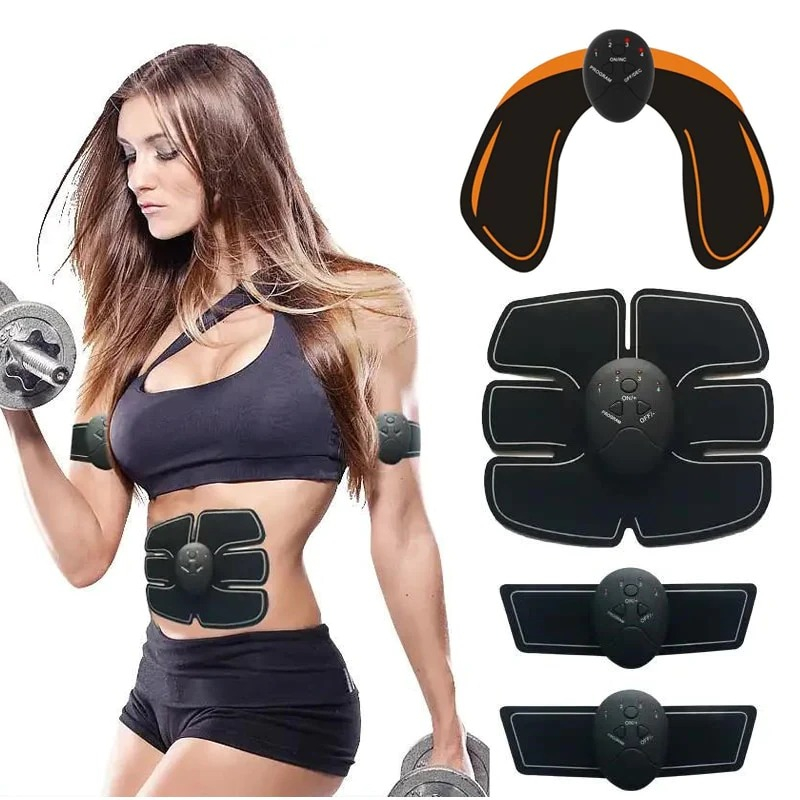 Kit 4 em 1 - Tonificador Muscular Abdomên EMS Fit Control Smart Fitness  Prático abdomên + braços + Glúteo Estimulador Abdominal EMS