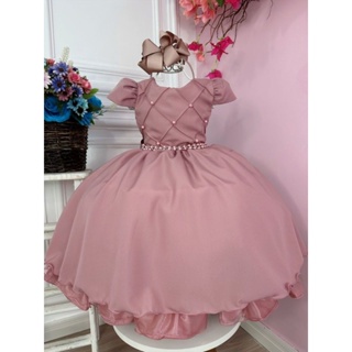 hahuha Vestido infantil para meninas de 5 anos Rockabilly sólido curto para  festa retrô roupas vintage manga swing 7-12 anos 