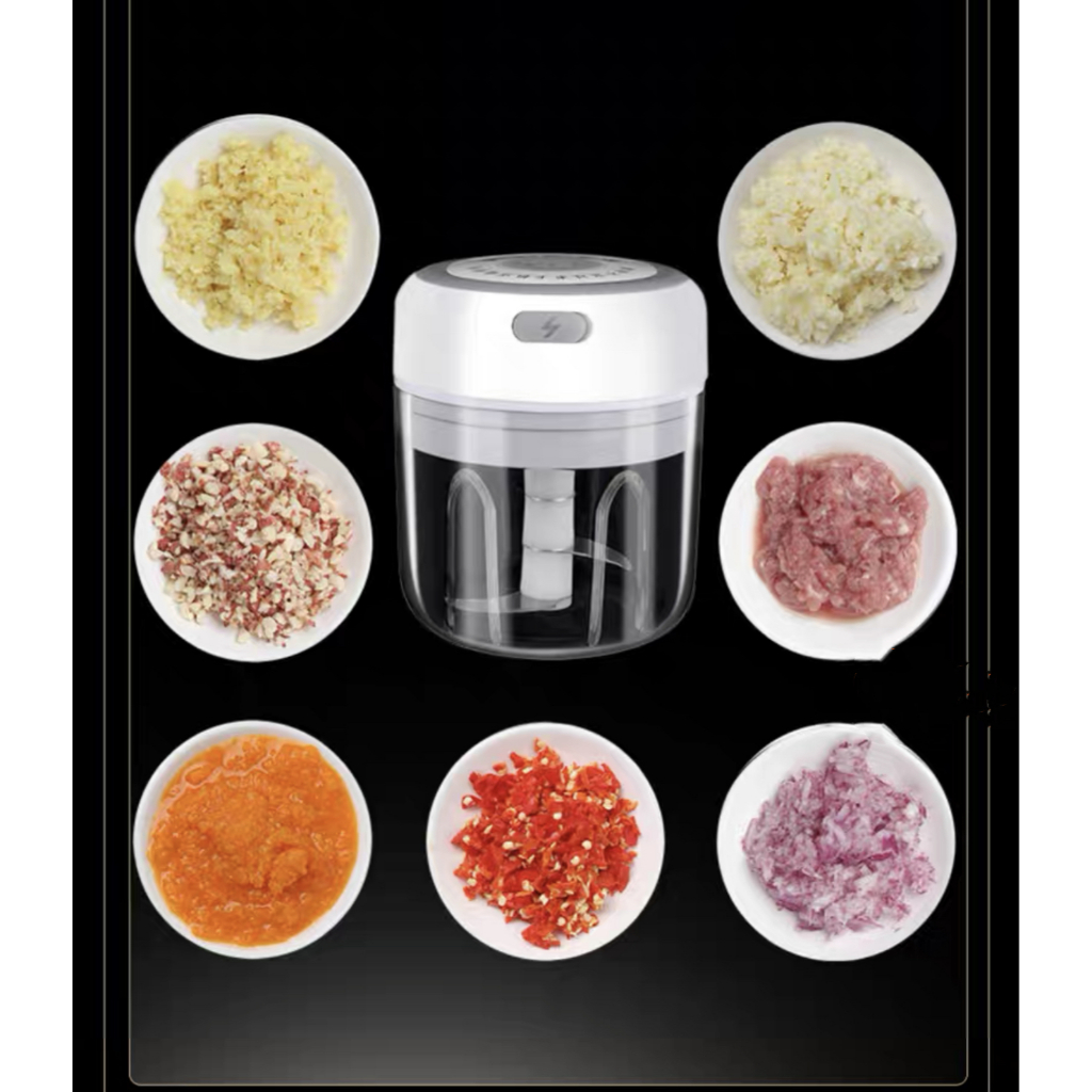 Triturador De Alho Mini Processador Elétrico Legumes Verdura