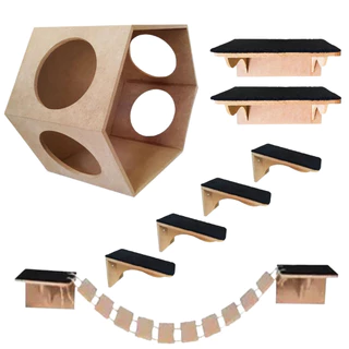 Nicho Gatos 7 Pcs Toca Prateleira Escada Ponte Novidade