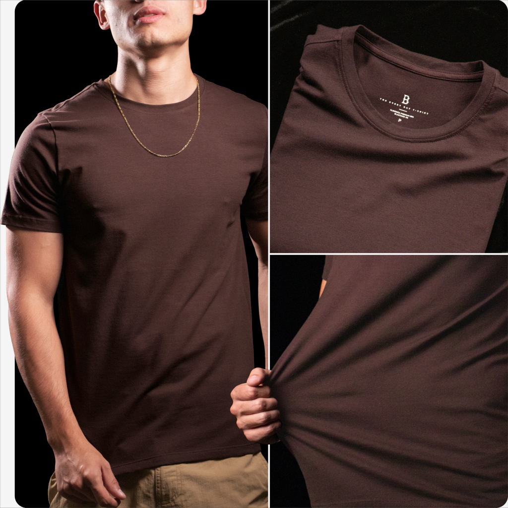 Camisa Braven Masculina Marrom Lisa Algodão Premium com Elastano