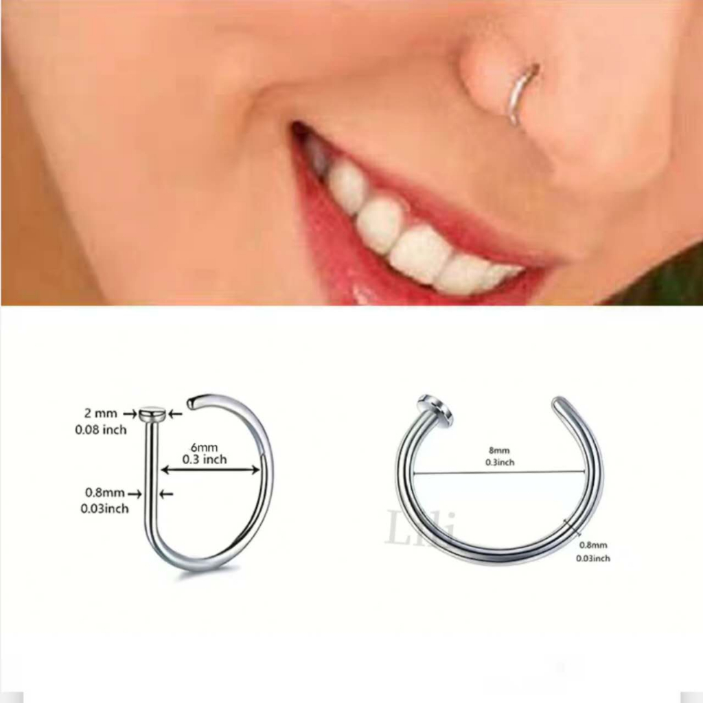 1 Pc Jóias De Perfuração Do Nariz De Aço Inoxidável Estrela Coração  Piercings Cross Nose Ring L Shape Nostril Piercing Jewelry 20G