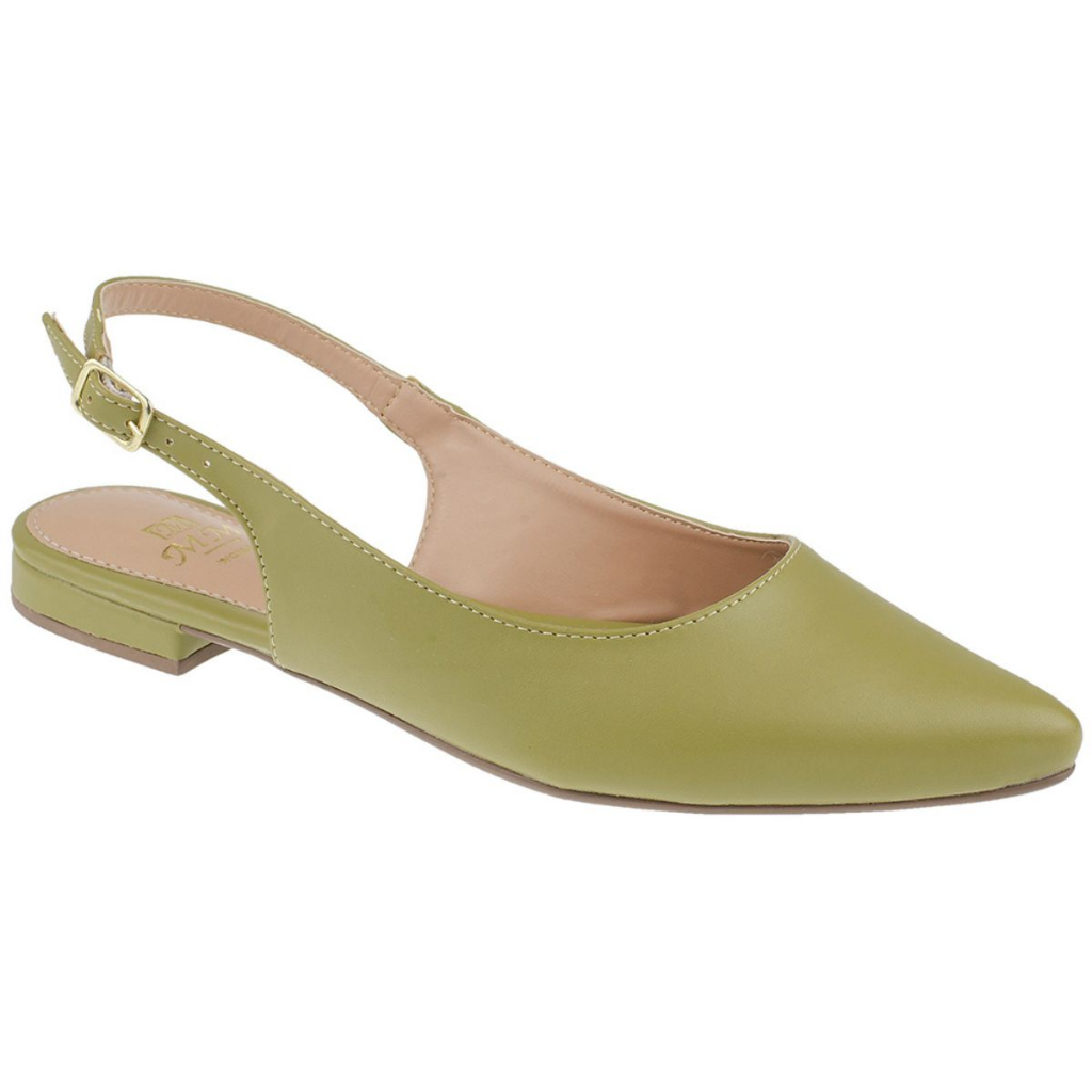 Slingback Sapatilha Feminina Fivela Confort Sapato Mania De Mulher