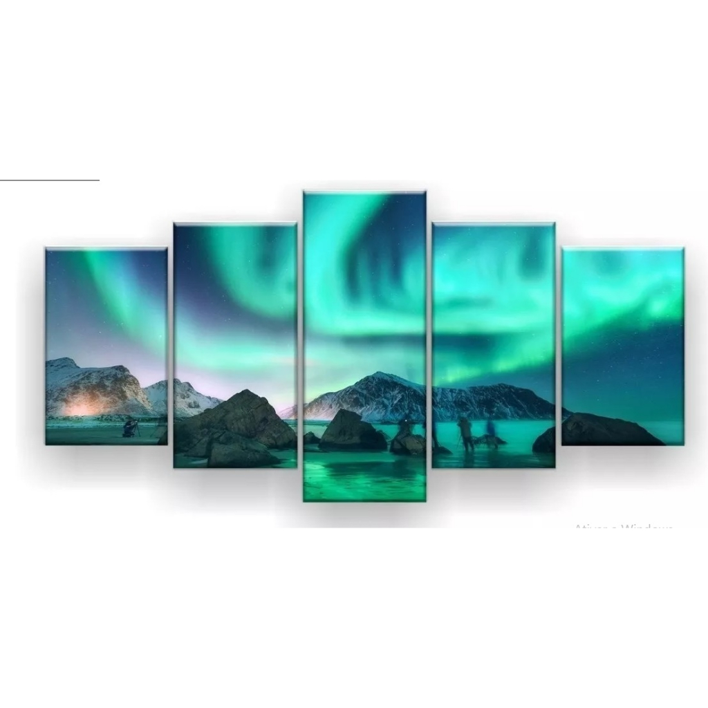 Quadro Decorativo Aurora Boreal Verde
