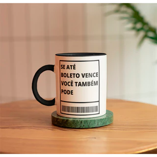 Caneca Porcelana Boleto Vencedor Presente Amigo Secreto Natal