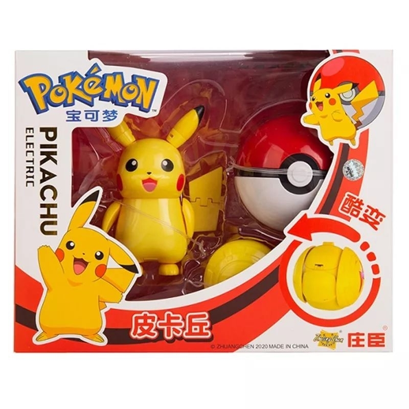 Brinquedo Pokemon Pikachu Com Pokébola Action Figure Anime | Shopee Brasil