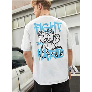 Camiseta Oversized Hard Monstro Frases Shadow Rat