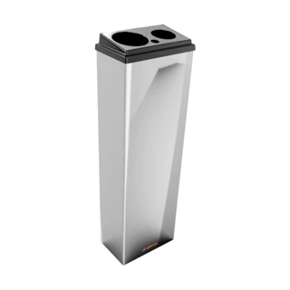 Coletor Inox Para Copo Descartável Água Café Pazinha Lixeira Lixo Conjugado