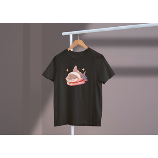 Camiseta de gola redonda com estampa de desenho animado Axolotl