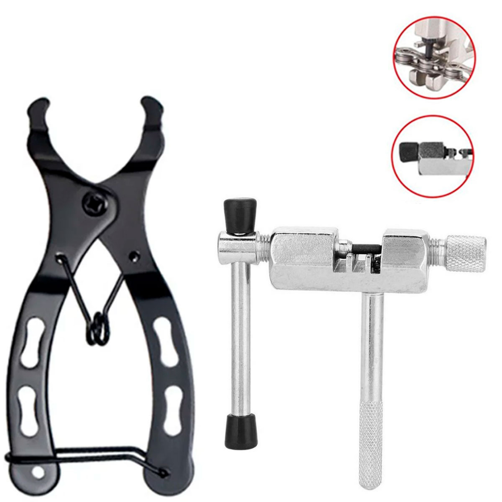 Kit Ferramenta Mini Alicate Remoção Power Link + Chave Extrator Corrente Bike Bicicleta