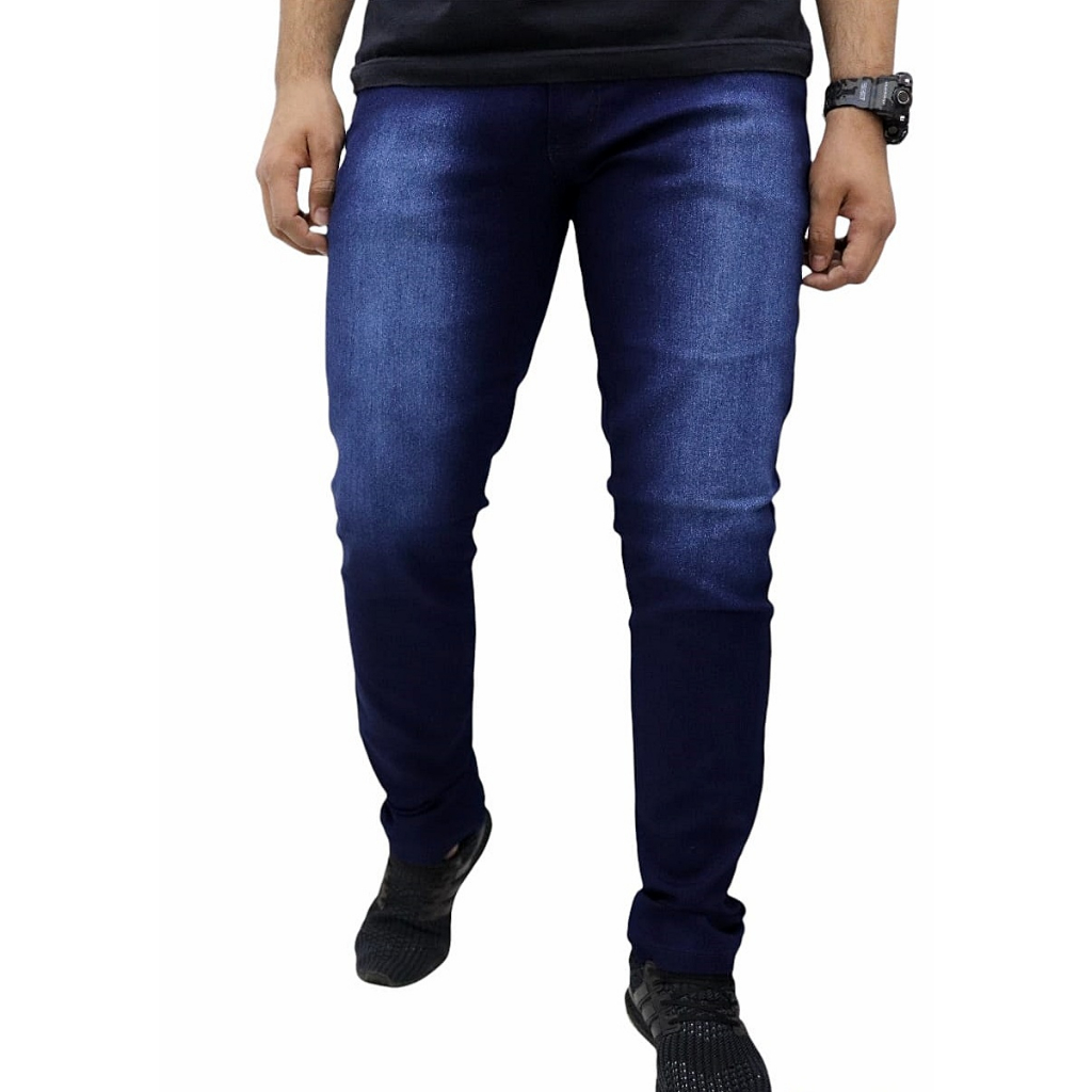 Calça Jeans com Lycra Slim Fit Masculina Diversas Cores Shopee