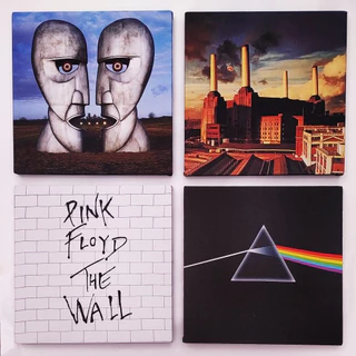 Kit 4 Quadros decorativos Pink Floyd Discos Capa de Album tela acetinada.
