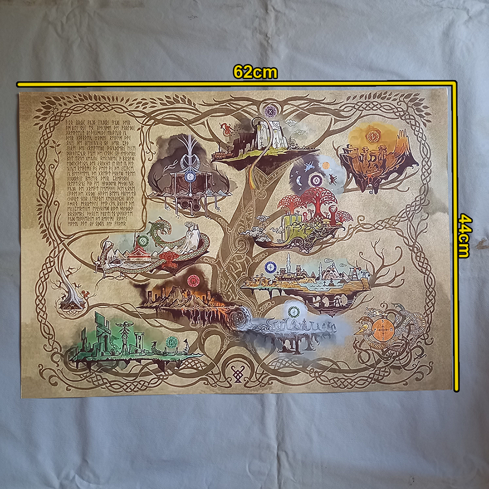 God of War Ragnarok mostra seus 9 reinos em mapa da edição de colecionador