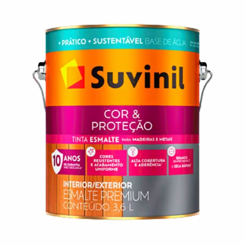 Tinta Esmalte Base De Água Brilhante 3,6 Litros Suvinil | Shopee Brasil