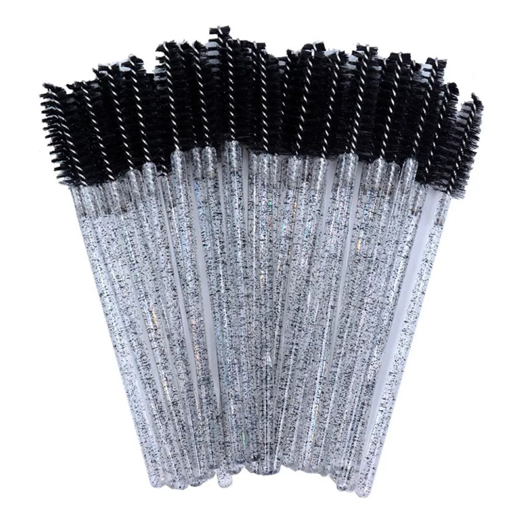 Escovinha Para Cílios Descartável - 100 Unid com Glitter Preta | Shopee ...