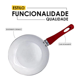 Frigideira com Revestimento Cerâmico Antiaderente e Cabo de Baquelite 20cm