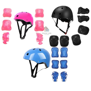 Kit Proteção Infantil 7 Peças Segurança P/ Patins Bike Skate