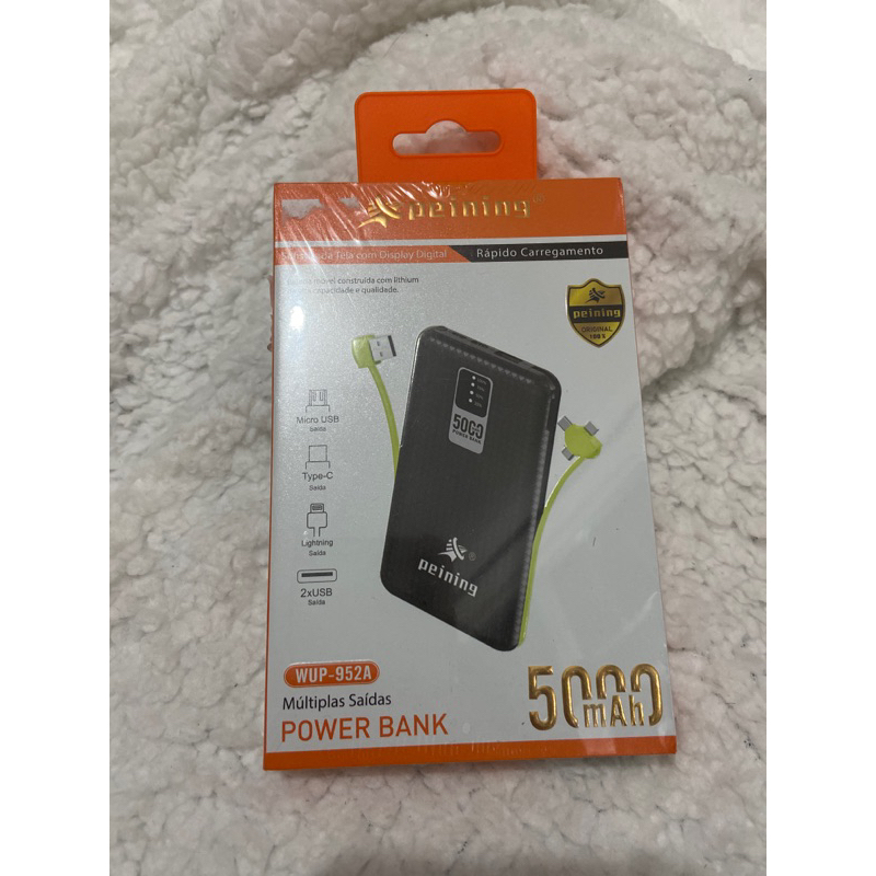 CARREGADOR PORTÁTIL UNIVERSAL POWER BANK PEINING 10.000MAH WUP-931