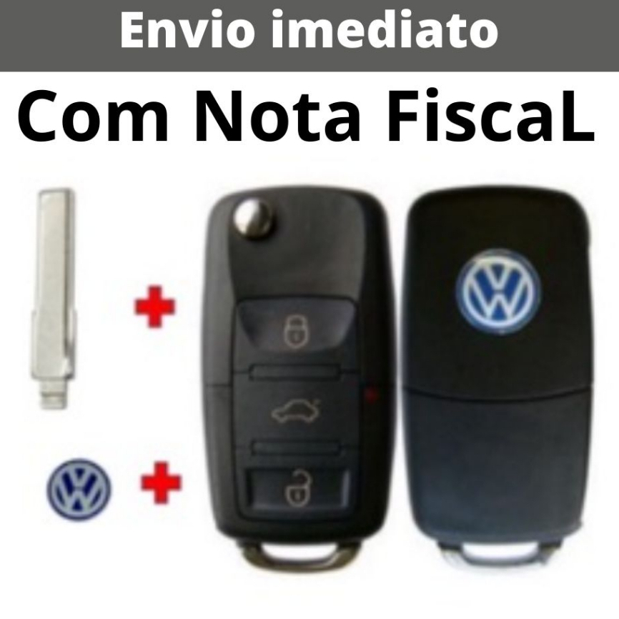 Carcaça Chave Vw Linha G6 G7 New Fusca Fox Novo Gol 3 Botões