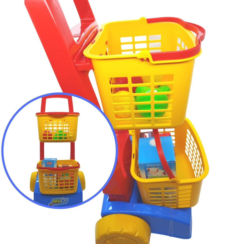 Esquirla Conjunto de jogo de carrinho, carrinho de compras infantil, jogo  de simulação, supermercado, carrinho de mão, carrinhos de supermercado,  brinquedo, Vermelho