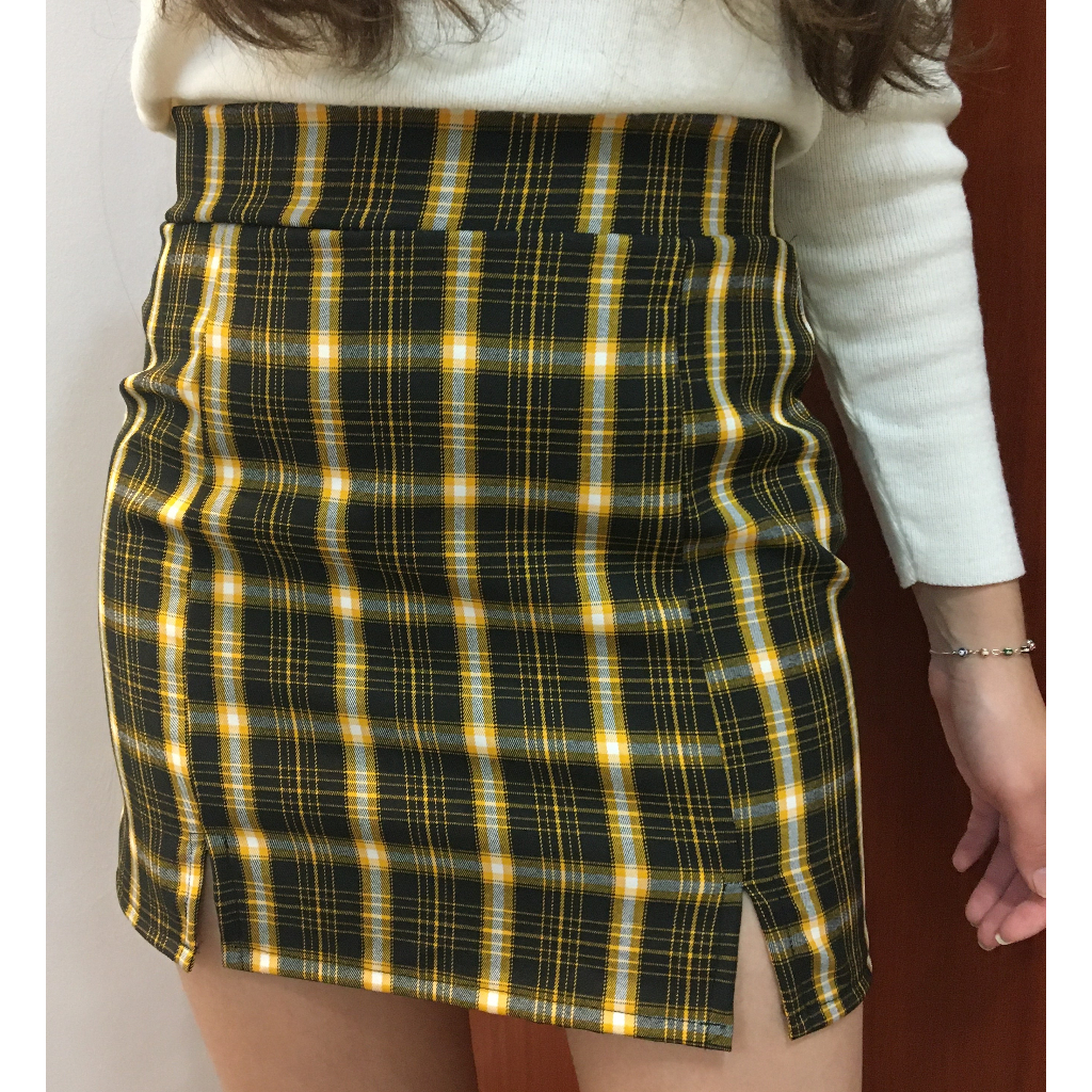 Saia Xadrez Amarela | Shopee Brasil