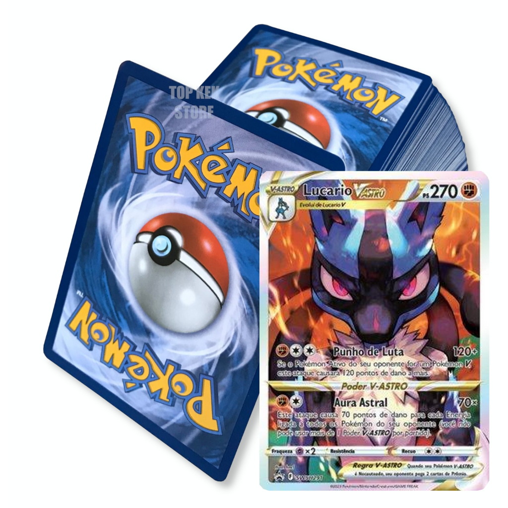 Carta Pokémon Lucário V-Astro (Swsh291) + 65 Sleeves Lucário Originais  Pokémon International, Brinquedo Copag Usado 84749842
