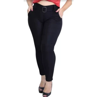Calça Social Bengaline Com Cinto Feminina Plus Size - Conforto e Elegância
