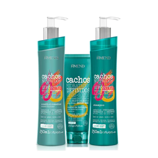 Amend Kit Cachos shampoo  + cond + leave-in  Cachos Abertos em Oferta na Shopee