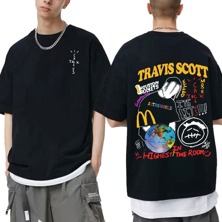 Camiseta Oversized Básica Travis Scott Astroworld Algodão Streetware Larga