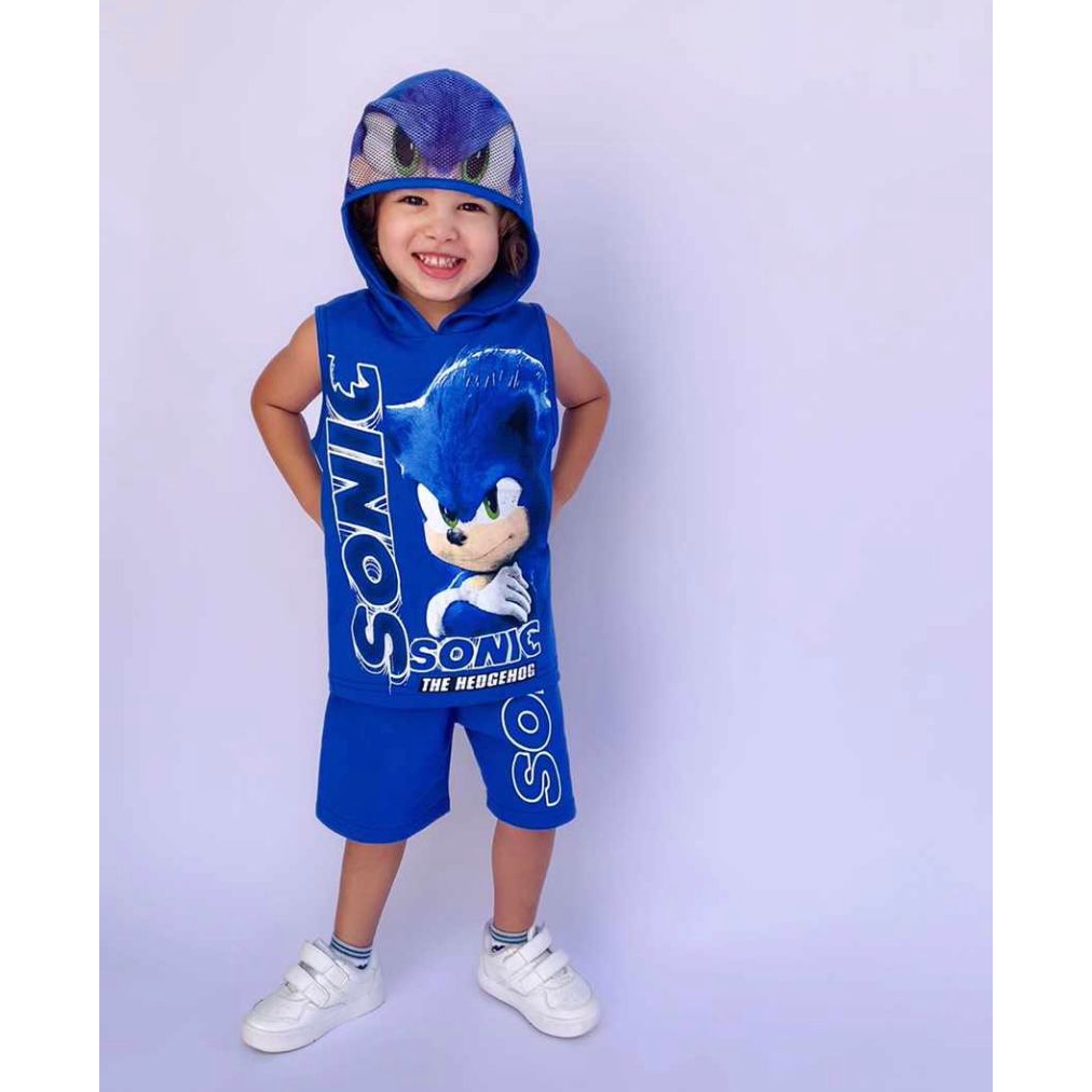 Conjunto Infantil Menino Camiseta e shorts Sonic | Shopee Brasil