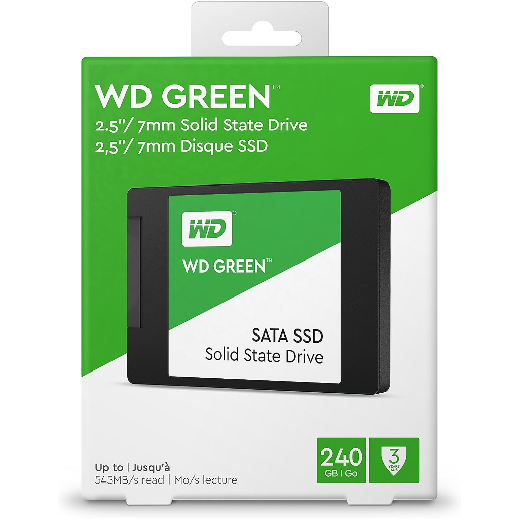 SSD 240Gb SATA III Wd Green 2.5´ 6Gb/S Leituras. 545Mb/S e Gravações. 465Mb/S