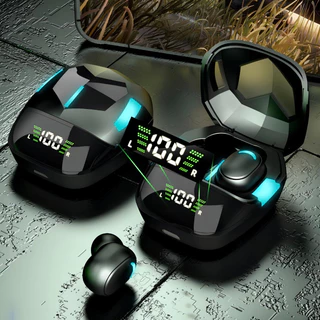 Fone de ouvido sem fio Bluetooth V5.0 Tws Estéreo Earbuds Led Modo Gamer