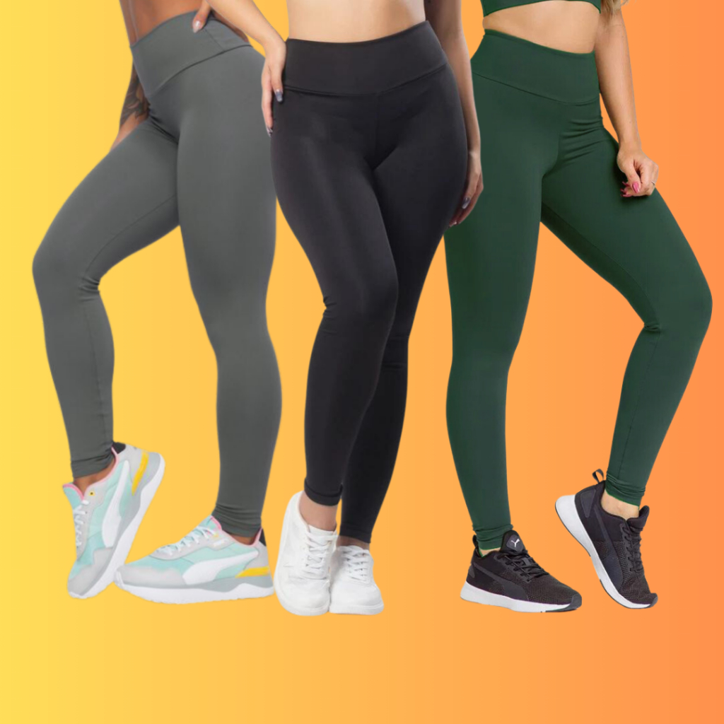 3RD FASHION Calça Legging Esportiva Academia Feminina Cintura Alta Elástica  Secagem Rápida 3RD SD570