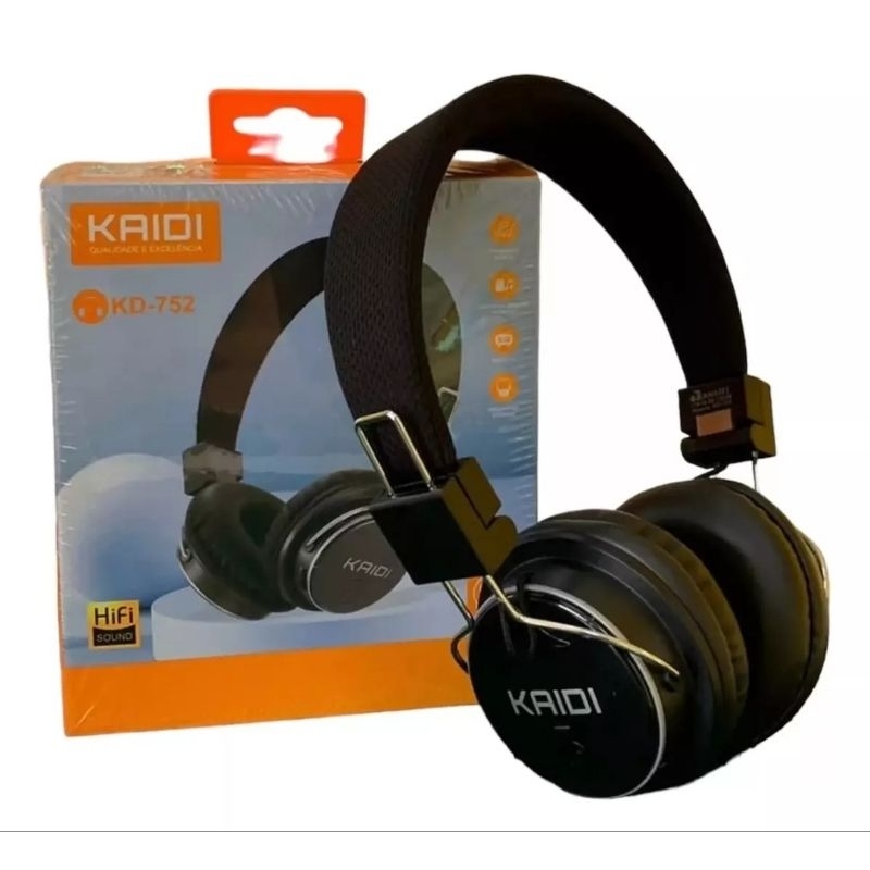 Fone de ouvido Headset Sem fio Kaidi KD-752 Arco Bluetooth FM