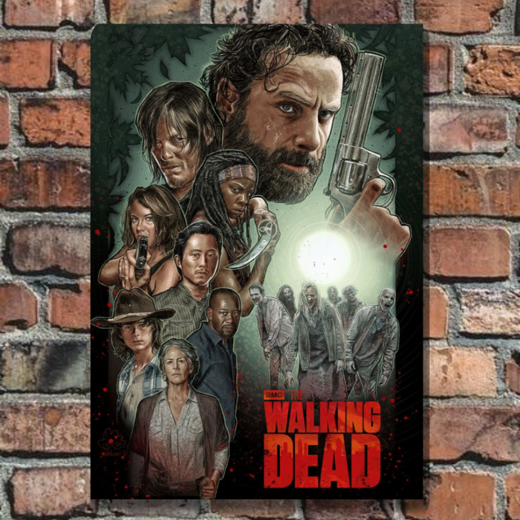 The Walking Dead - Quadro Sem Moldura - Placa Decorativa MDF - 20X29 - Decoração - Série