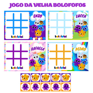 Jogo da Velha Bolofofos Menina Lembrancinha de Anivers