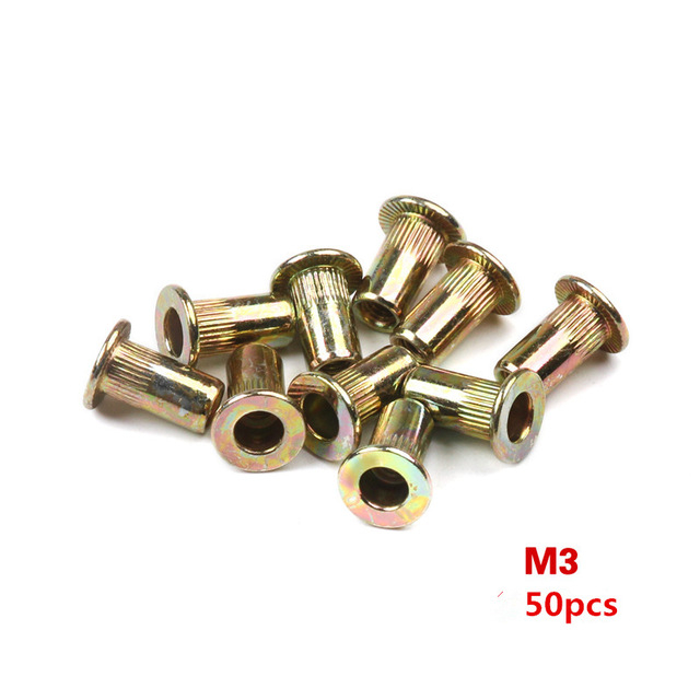 Porca Rebite De Rosca, M3, Aço Carbono, 50 Pçs