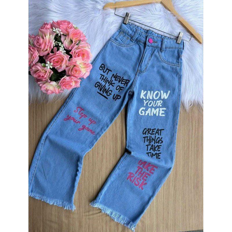 Crianças Crianças Bebê Meninas Flare Calças Denim Tassel Roupas Jeans  Calças Kawaii Jeans Para Meninas Conjunto Infantil Hnly24 De $83,11